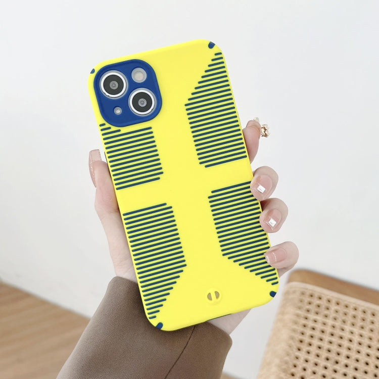 For iPhone 13 Striped Cross Armor Phone Case