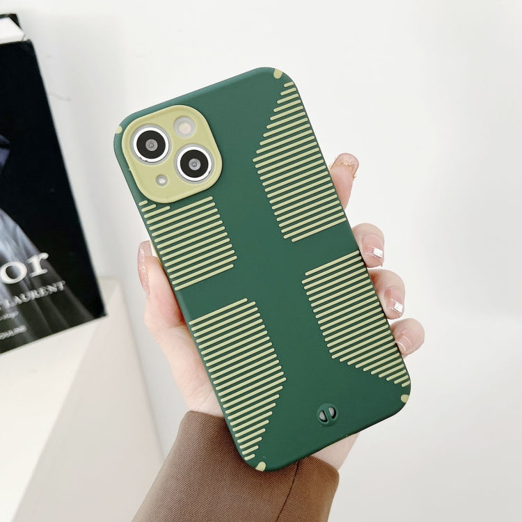 For iPhone 13 Pro Max Striped Cross Armor Phone Case