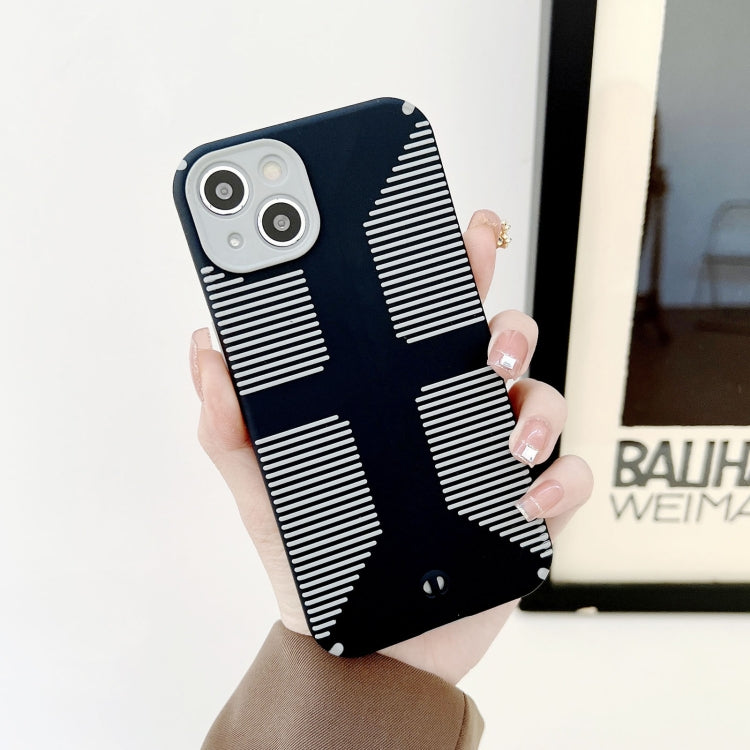 For iPhone 11 Striped Cross Armor Phone Case