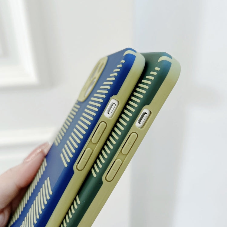 For iPhone 11 Pro Max Striped Cross Armor Phone Case