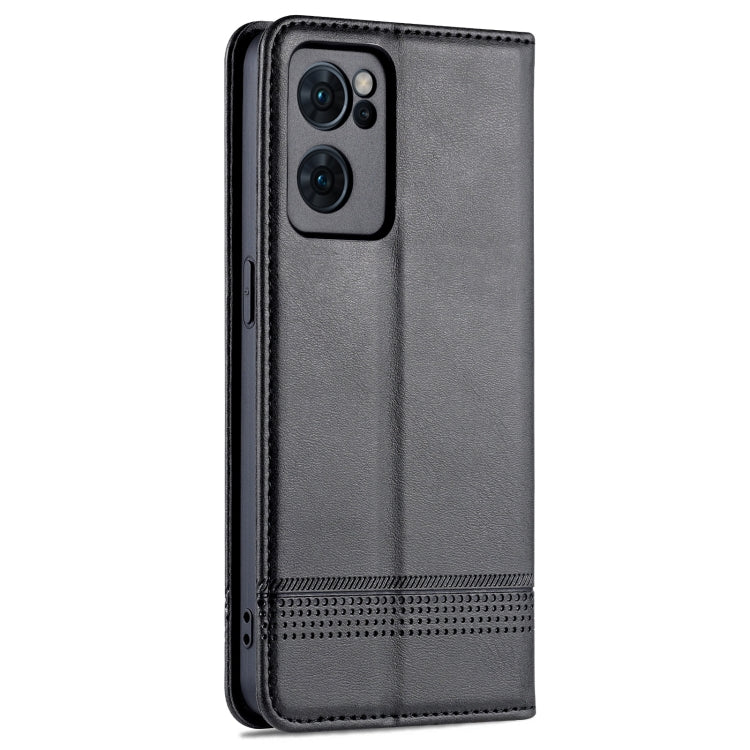 For OPPO Reno7 AZNS Magnetic Calf Texture Horizontal Flip Leather Phone Case