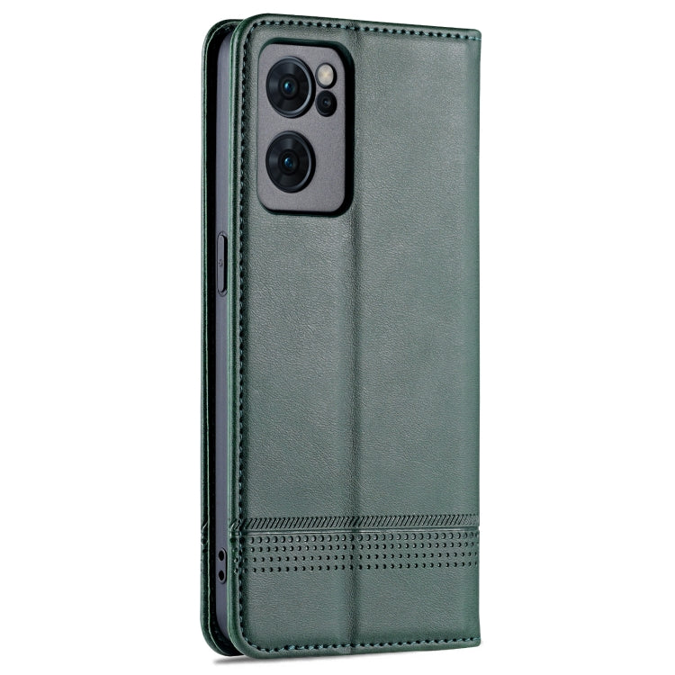 For OPPO Reno7 AZNS Magnetic Calf Texture Horizontal Flip Leather Phone Case