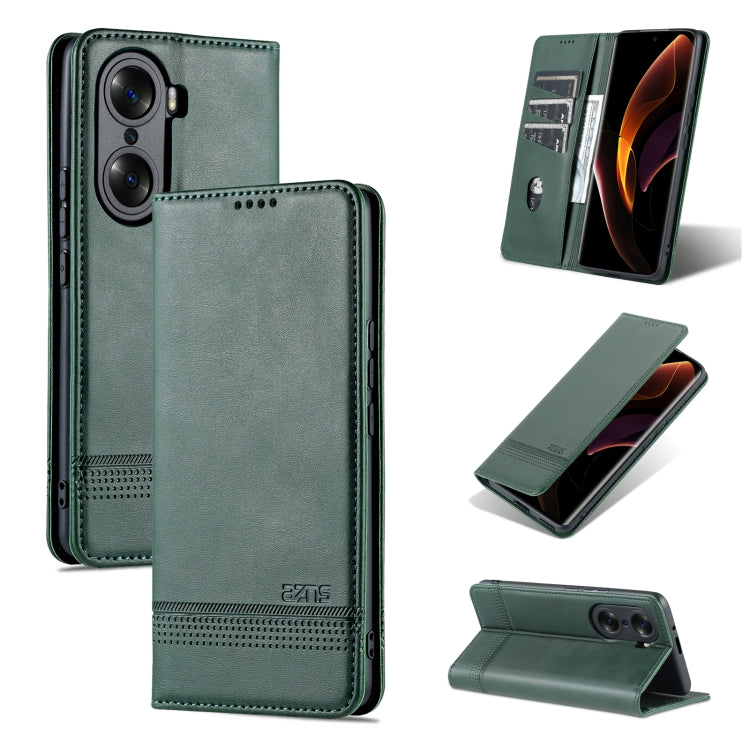 For Honor 60 AZNS Magnetic Calf Texture Horizontal Flip Leather Phone Case