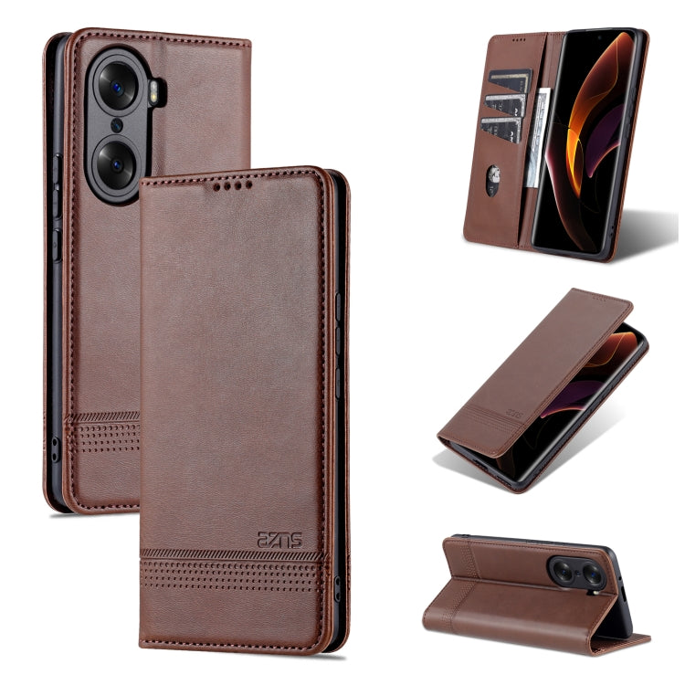 For Honor 60 AZNS Magnetic Calf Texture Horizontal Flip Leather Phone Case