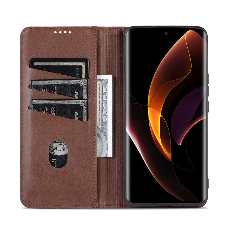 For Honor 60 AZNS Magnetic Calf Texture Horizontal Flip Leather Phone Case