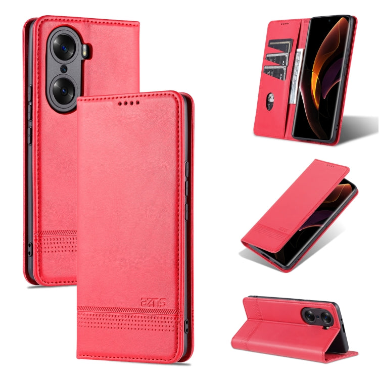 For Honor 60 Pro AZNS Magnetic Calf Texture Horizontal Flip Leather Phone Case