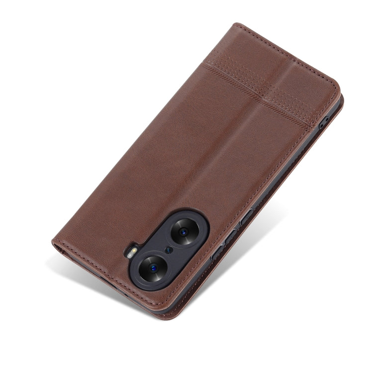 For Honor 60 Pro AZNS Magnetic Calf Texture Horizontal Flip Leather Phone Case