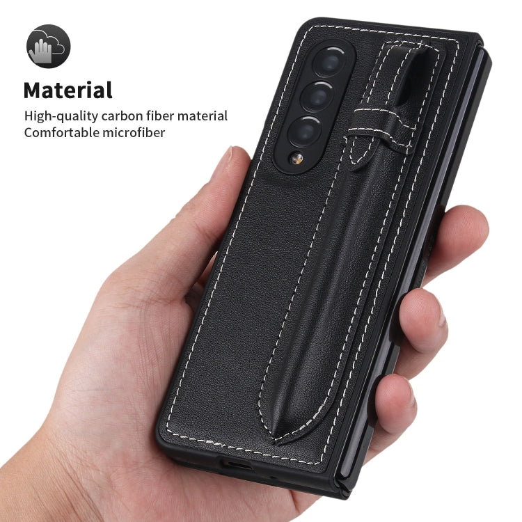 For Samsung Galaxy Z Fold3 5G Top Layer Leather Back Cover Folding Leather Phone Case