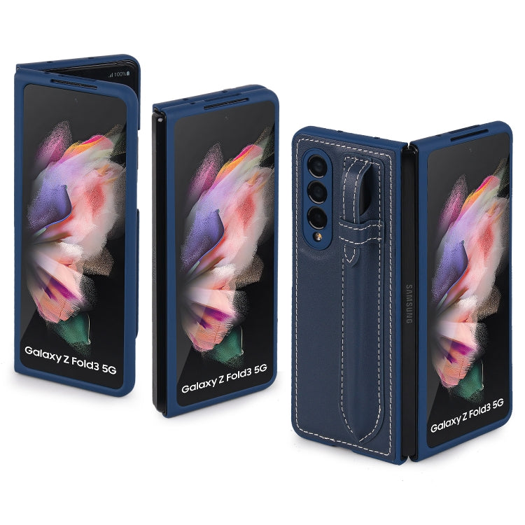 For Samsung Galaxy Z Fold3 5G Top Layer Leather Back Cover Folding Leather Phone Case