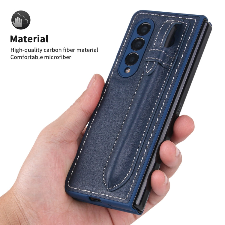 For Samsung Galaxy Z Fold3 5G Top Layer Leather Back Cover Folding Leather Phone Case