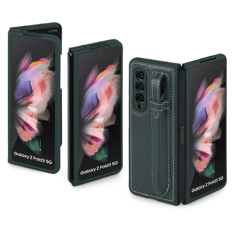 For Samsung Galaxy Z Fold3 5G Top Layer Leather Back Cover Folding Leather Phone Case