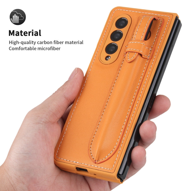 For Samsung Galaxy Z Fold3 5G Top Layer Leather Back Cover Folding Leather Phone Case