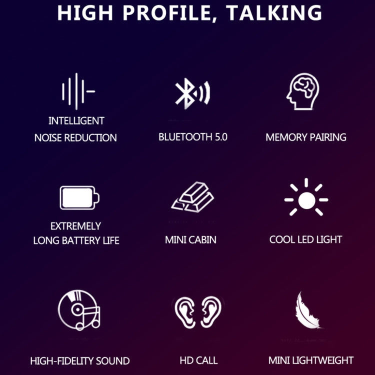 HAMTOD A1 TWS IPX4 Waterproof Bluetooth 5.0 Smart Bluetooth Earphone with Digital Display & Charging Box, Support Siri & HD Call(Black)