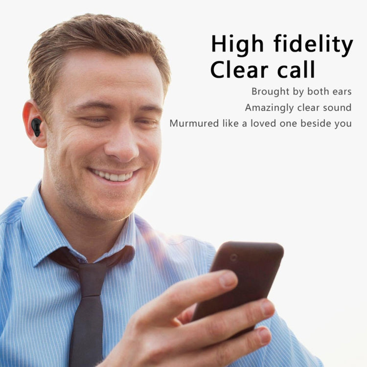 HAMTOD A1 TWS IPX4 Waterproof Bluetooth 5.0 Smart Bluetooth Earphone with Digital Display & Charging Box, Support Siri & HD Call(Black)