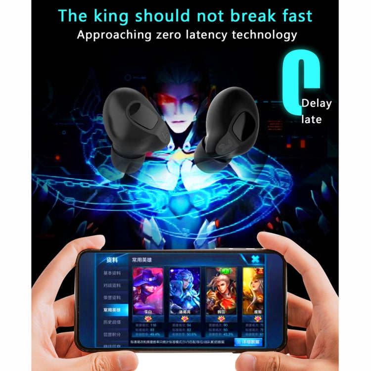 HAMTOD A1 TWS IPX4 Waterproof Bluetooth 5.0 Smart Bluetooth Earphone with Digital Display & Charging Box, Support Siri & HD Call(Black)