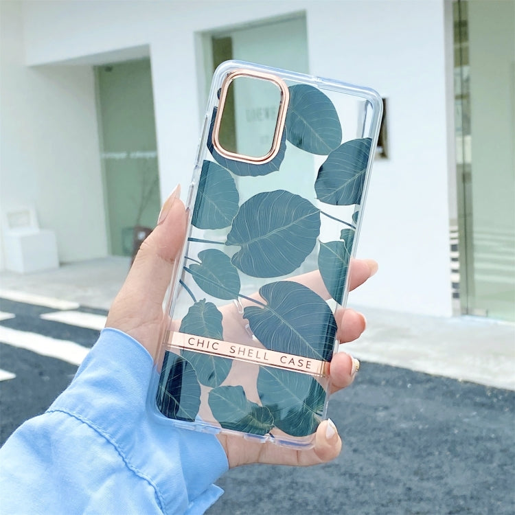 For Samsung Galaxy S21 Ultra 5G Translucent Plating Flower Phone Case