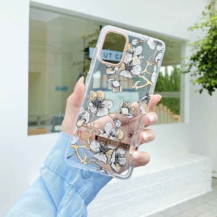 For Samsung Galaxy Note20 Translucent Plating Flower Phone Case