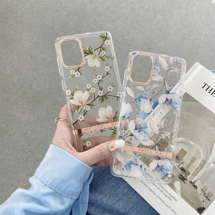 For Samsung Galaxy Note20 Translucent Plating Flower Phone Case