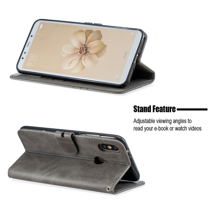 For Xiaomi Mi 6X / A2 Stitching Style 2-Color Cow Texture Horizontal Flip PU Leather Case with Holder & Card Slot & Lanyard