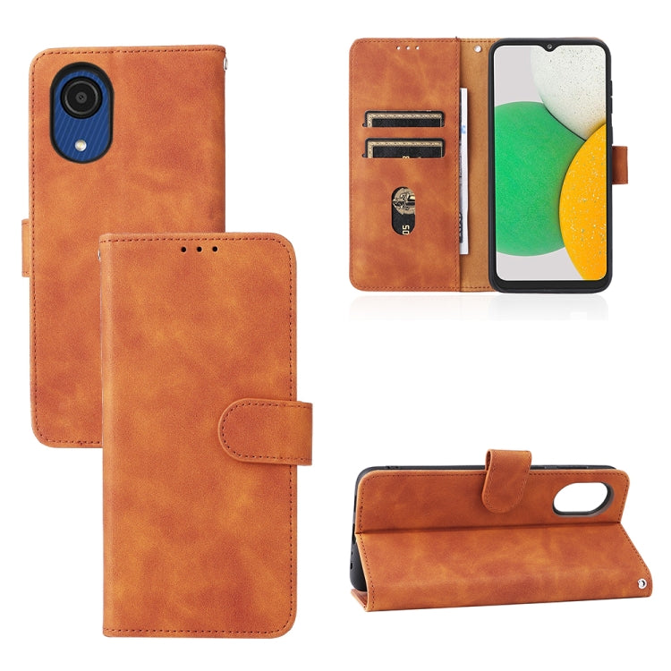 For Samsung Galaxy A03 Core Skin Feel Magnetic Buckle Calf Texture PU Phone Case