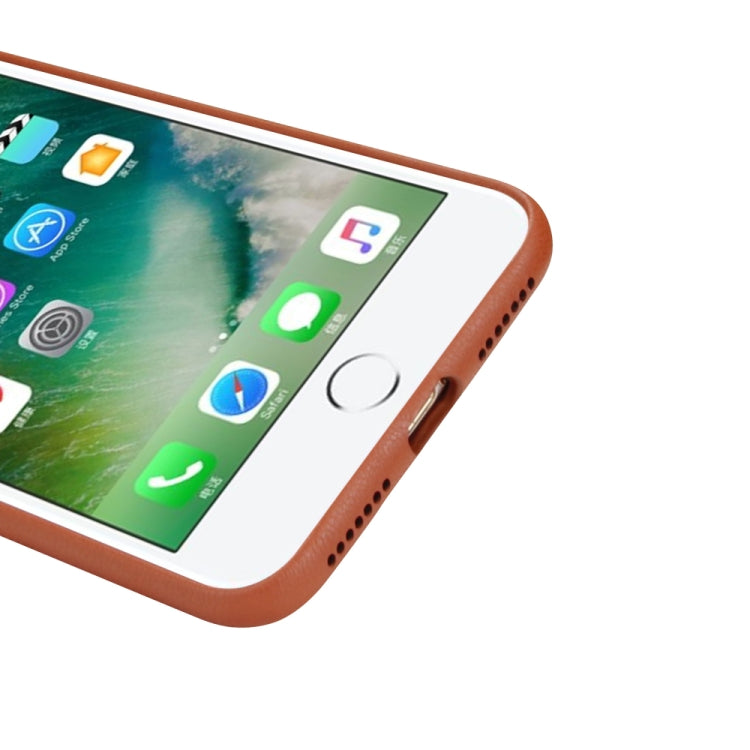 For iPhone 8 Plus & 7 Plus Lambskin Texture Metal Button Four-Corner Full Coverage PC + Metal + PU