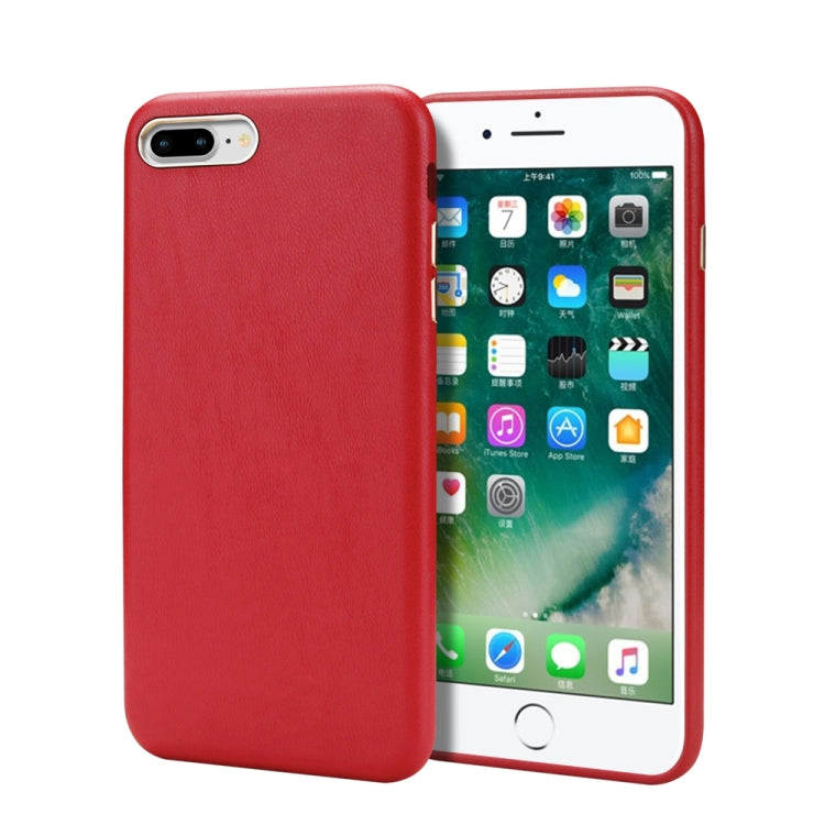 For iPhone 8 Plus & 7 Plus Lambskin Texture Metal Button Four-Corner Full Coverage PC + Metal + PU