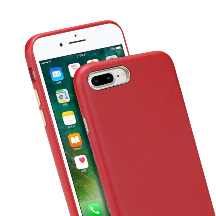 For iPhone 8 Plus & 7 Plus Lambskin Texture Metal Button Four-Corner Full Coverage PC + Metal + PU