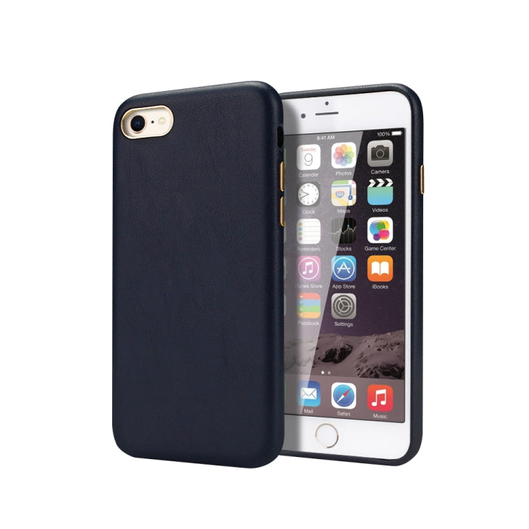 For iPhone SE 2020 & 8 & 7 Lambskin Texture Metal Button Four-Corner Full Coverage PC + Metal + PU