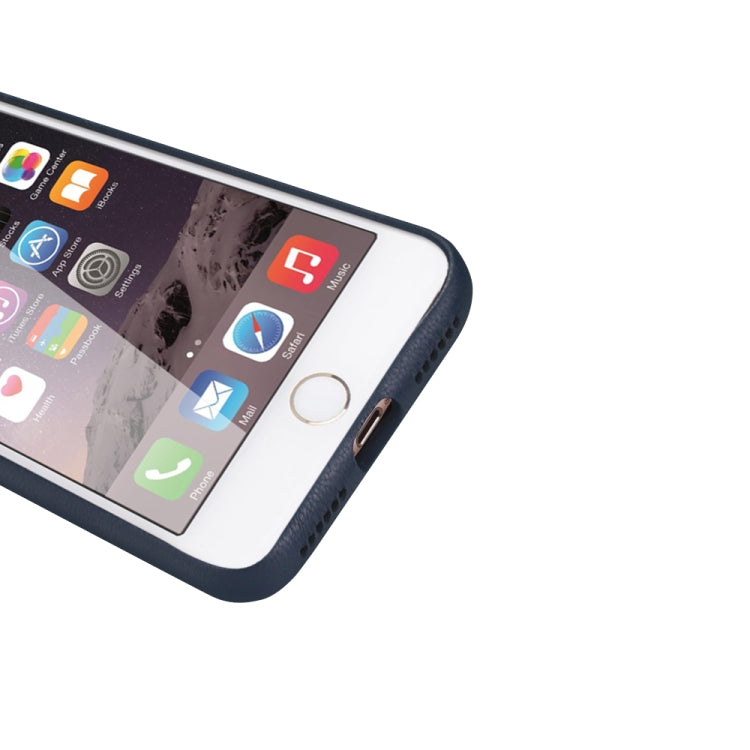 For iPhone SE 2020 & 8 & 7 Lambskin Texture Metal Button Four-Corner Full Coverage PC + Metal + PU