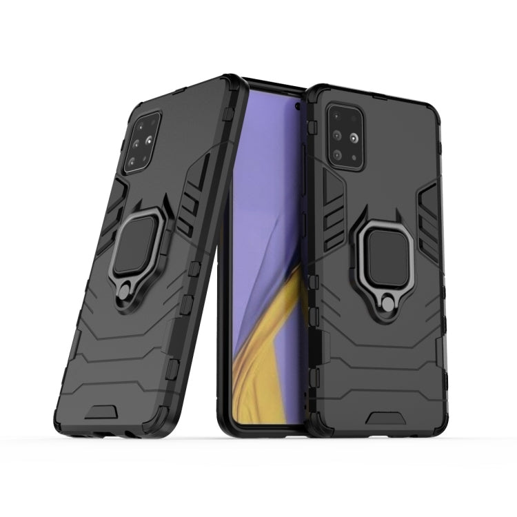 For Galaxy A51 Shockproof PC + TPU Protective Case with Magnetic Ring Holder