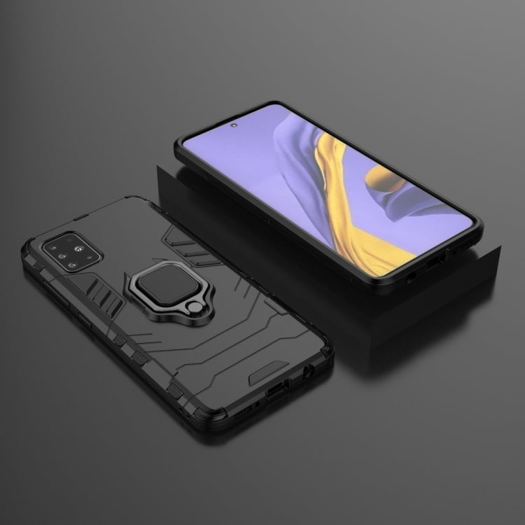 For Galaxy A51 Shockproof PC + TPU Protective Case with Magnetic Ring Holder