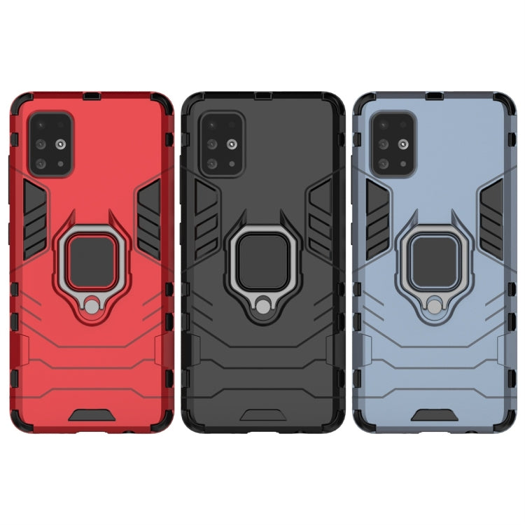 For Galaxy A51 Shockproof PC + TPU Protective Case with Magnetic Ring Holder