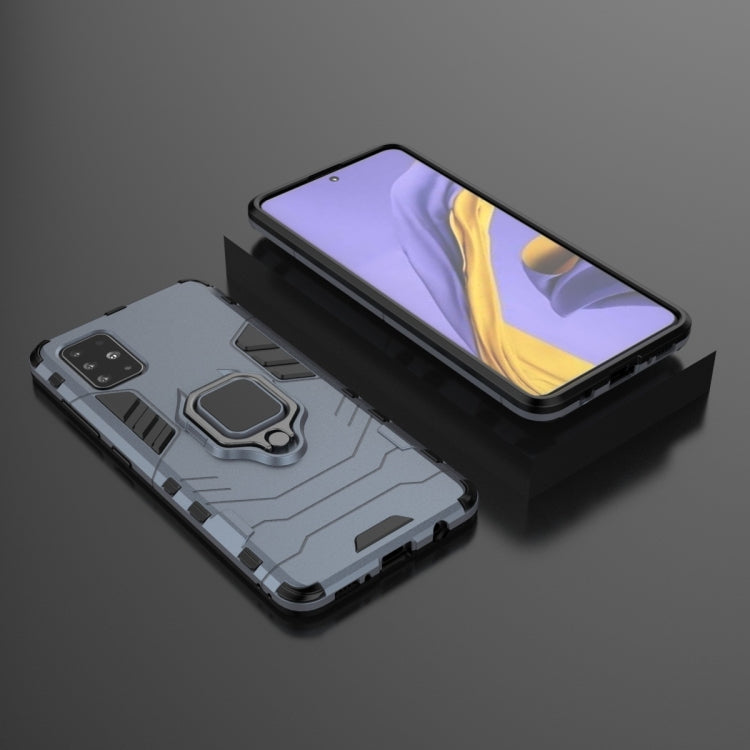 For Galaxy A51 Shockproof PC + TPU Protective Case with Magnetic Ring Holder