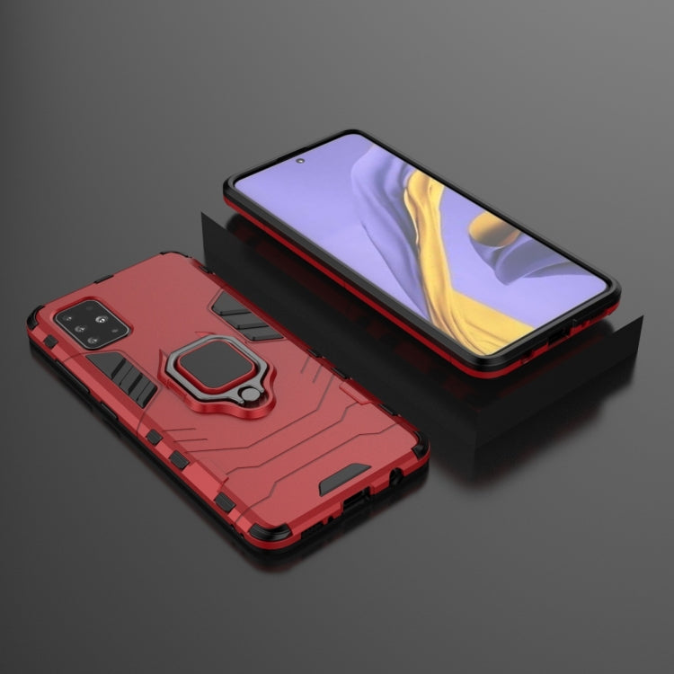 For Galaxy A51 Shockproof PC + TPU Protective Case with Magnetic Ring Holder