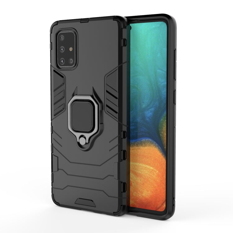 For Galaxy A71 Shockproof PC + TPU Protective Case with Magnetic Ring Holder