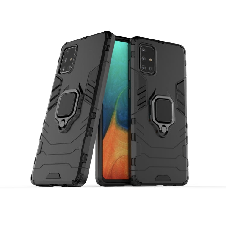 For Galaxy A71 Shockproof PC + TPU Protective Case with Magnetic Ring Holder