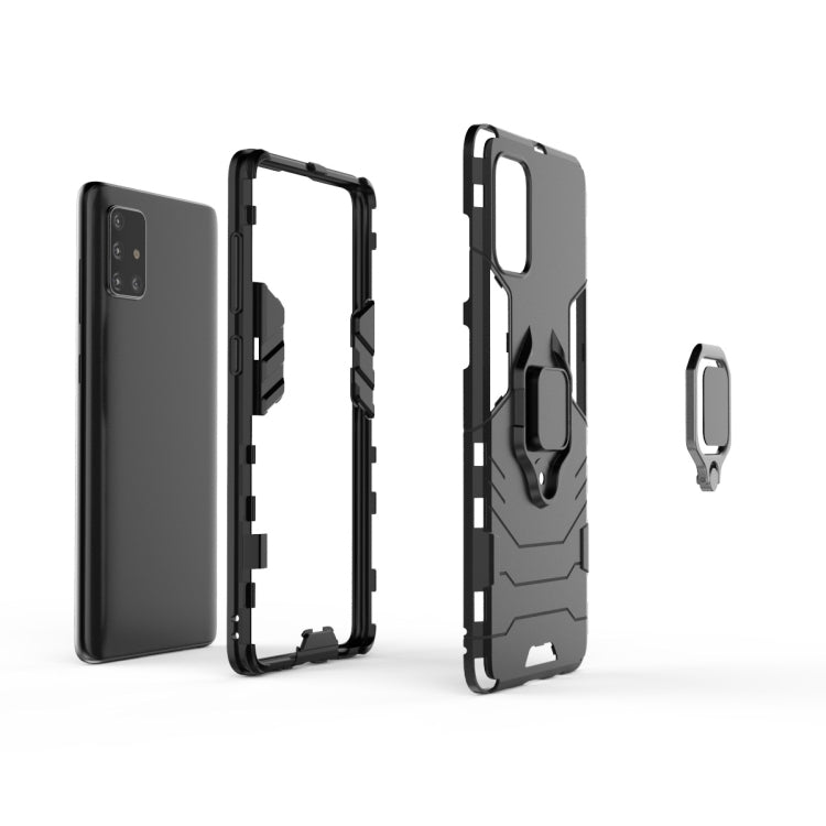 For Galaxy A71 Shockproof PC + TPU Protective Case with Magnetic Ring Holder
