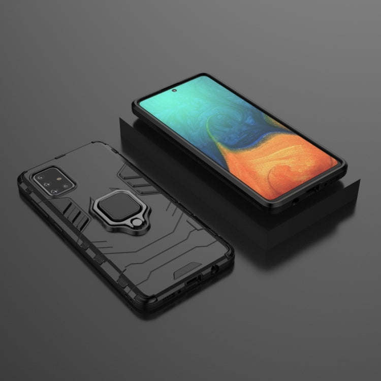 For Galaxy A71 Shockproof PC + TPU Protective Case with Magnetic Ring Holder