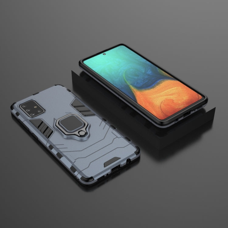 For Galaxy A71 Shockproof PC + TPU Protective Case with Magnetic Ring Holder