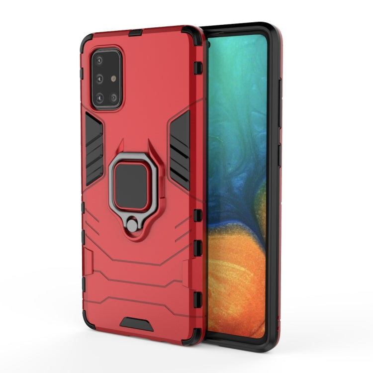 For Galaxy A71 Shockproof PC + TPU Protective Case with Magnetic Ring Holder