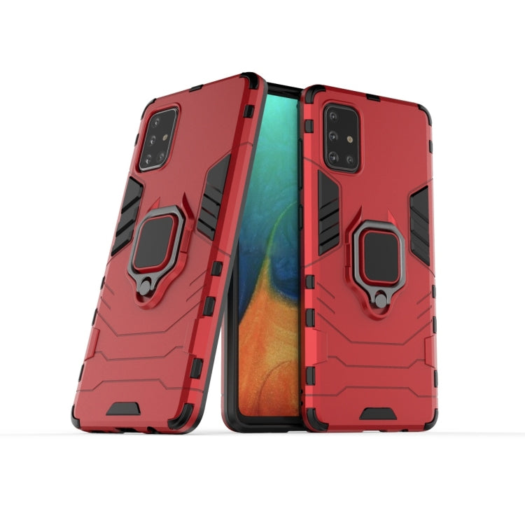 For Galaxy A71 Shockproof PC + TPU Protective Case with Magnetic Ring Holder