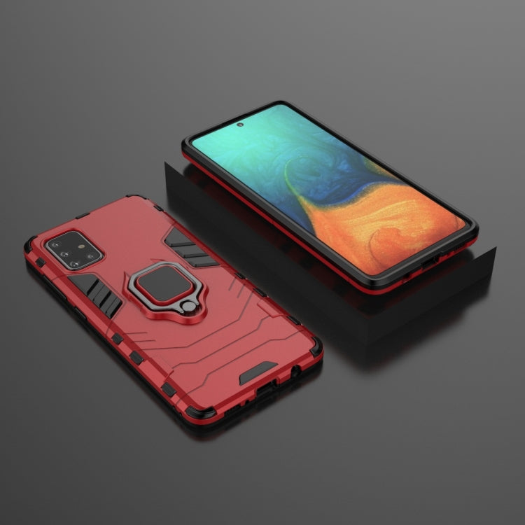For Galaxy A71 Shockproof PC + TPU Protective Case with Magnetic Ring Holder