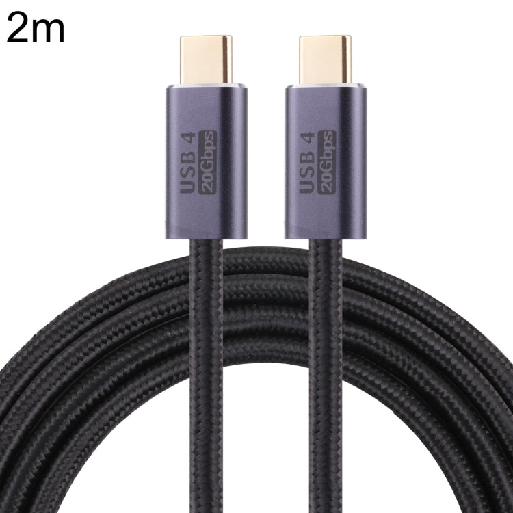 20Gbps USB 4 USB-C / Type-C Male to USB-C / Type-C Male Braided Data Cable, Cable Length:2m(Black)