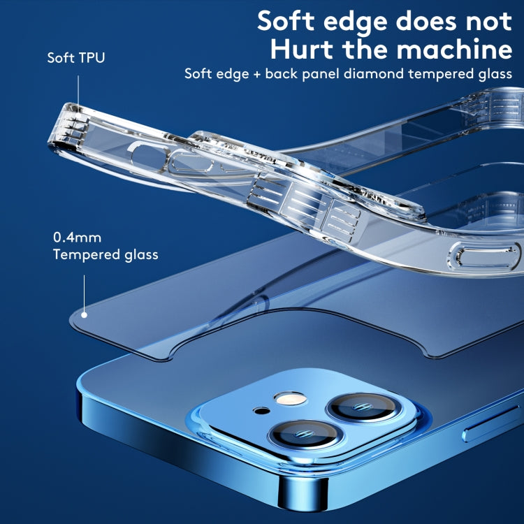 For iPhone 12 mini TPU + Tempered Glass Shockproof Phone Case (Transparent)