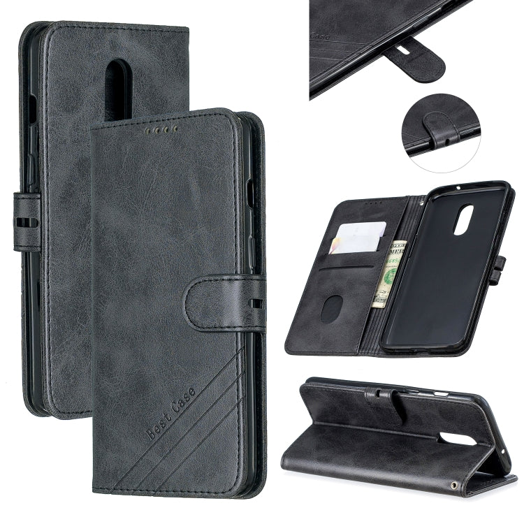 Stitching Style 2-Color Cow Texture Horizontal Flip PU Leather Case with Holder & Card Slot & Lanyard