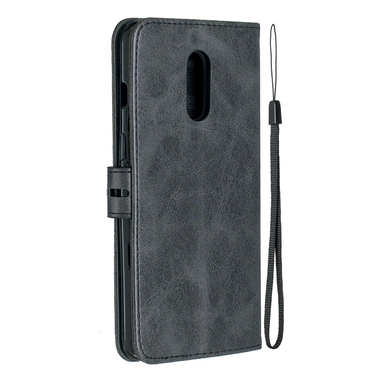 Stitching Style 2-Color Cow Texture Horizontal Flip PU Leather Case with Holder & Card Slot & Lanyard