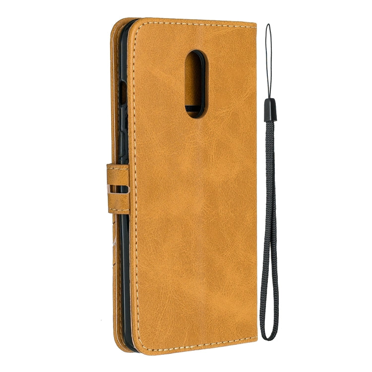 Stitching Style 2-Color Cow Texture Horizontal Flip PU Leather Case with Holder & Card Slot & Lanyard