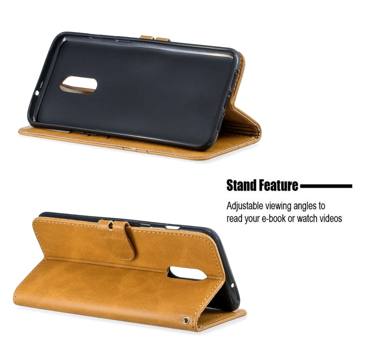 Stitching Style 2-Color Cow Texture Horizontal Flip PU Leather Case with Holder & Card Slot & Lanyard