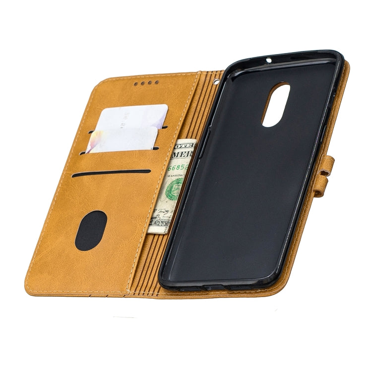 Stitching Style 2-Color Cow Texture Horizontal Flip PU Leather Case with Holder & Card Slot & Lanyard