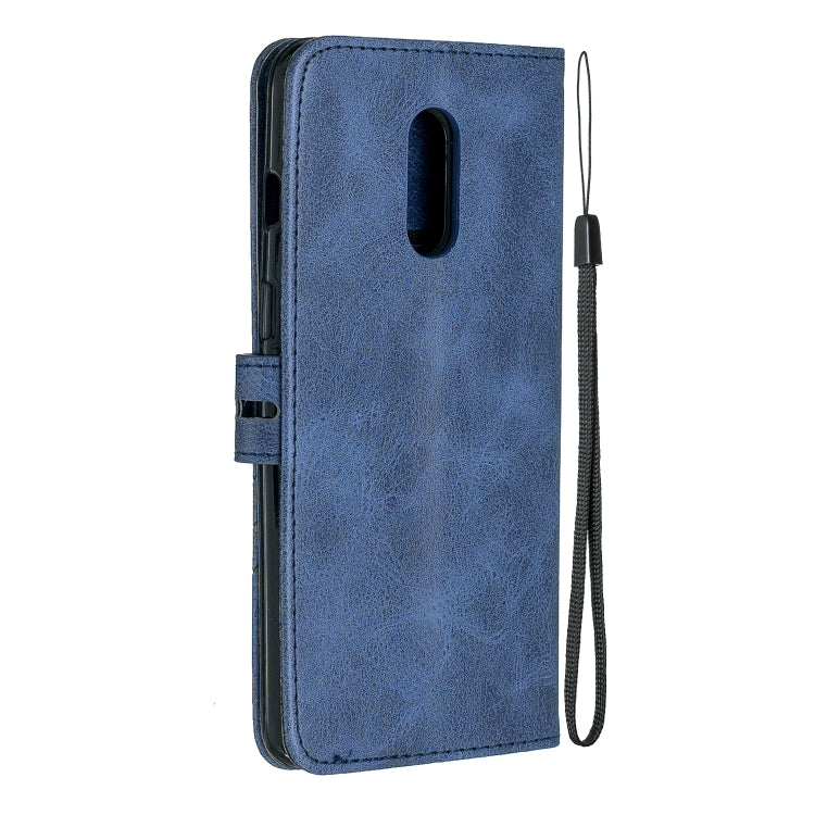 Stitching Style 2-Color Cow Texture Horizontal Flip PU Leather Case with Holder & Card Slot & Lanyard
